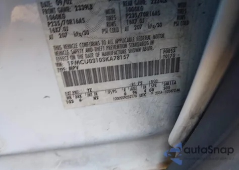 2003 Ford Escape Xlt from USA, damaged, VIN 1FMCU03103KA78157